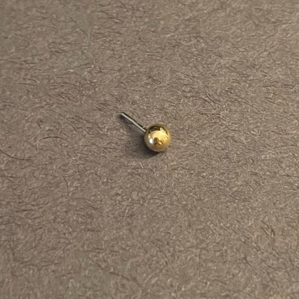 14K Solid Yellow Gold Ball Threadless End - 3mm
